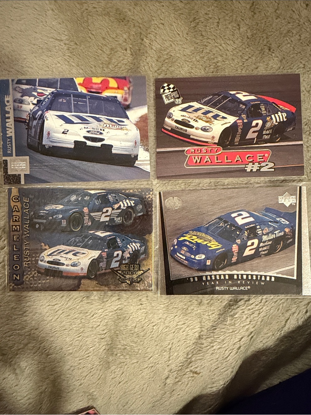 VTG Rusty Wallace #2 Racing Small Player Card Lot of (4)